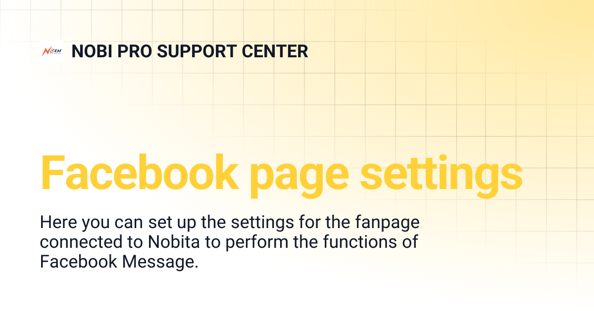 Facebook page settings | NOBI PRO SUPPORT CENTER